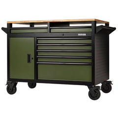 BUNKER 14 Drawer Multi-Functional Workbench Roller Tool Cabinet, 48", Green Main Image
