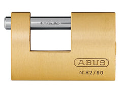 ABUS 82/90 90mm Monoblock Brass Shutter Padlock Main Image