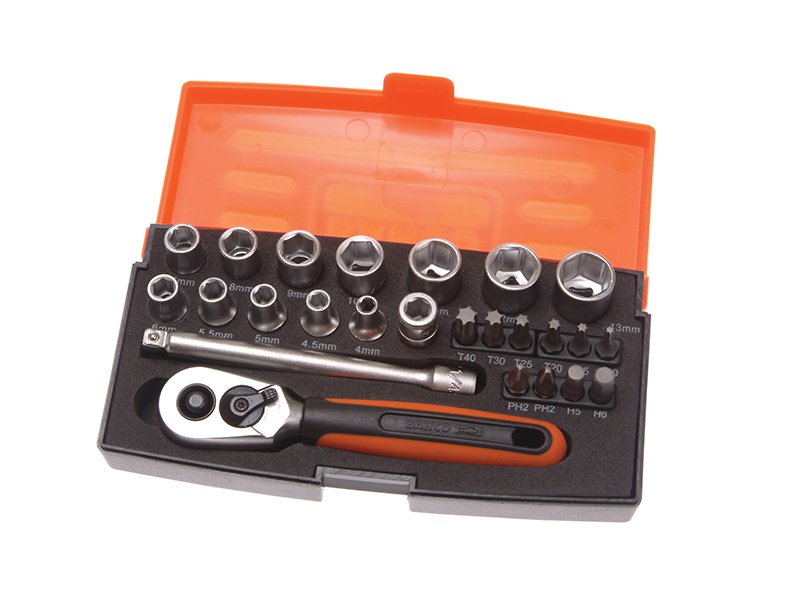 Bahco SL25 Socket Set of 25 Metric 1/4in Drive Main Image