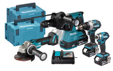 Makita DLX4195JX1 18V LXT Cordless 4 Piece Tool Kit with 3 x 5Ah Batteries, Charger & Case