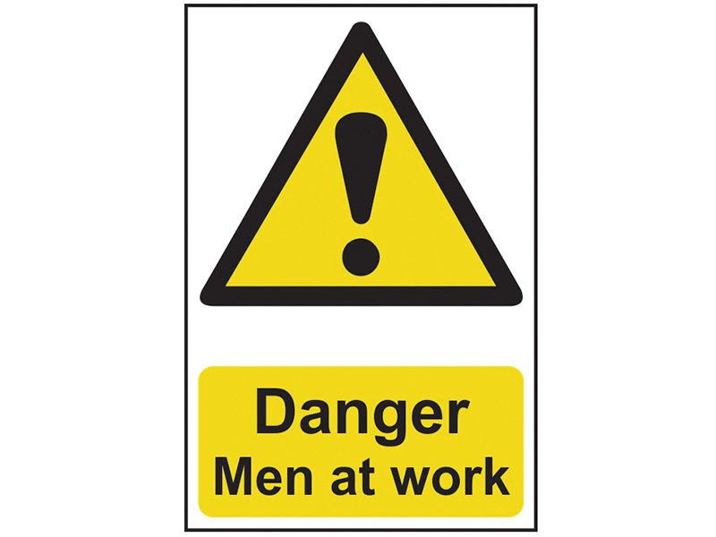 Scan Danger Men At Work - PVC Sign 400 x 600mm Main Image
