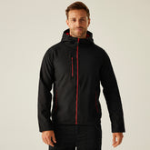 Regatta Navigate Hooded Softshell Black/Red XL