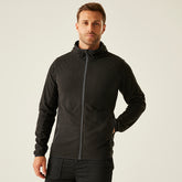 Regatta Navigate Full Zip Hooded Fleece Black/Grey L