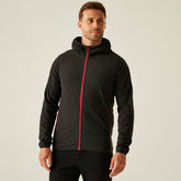 Regatta Navigate Full Zip Hooded Fleece Black/Red L