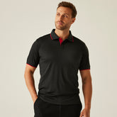 Regatta Navigate Polo Shirt Black/Red XL