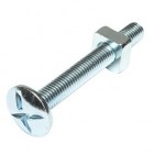M6 x 100 Roofing Bolt c/w Sq Nut ZP