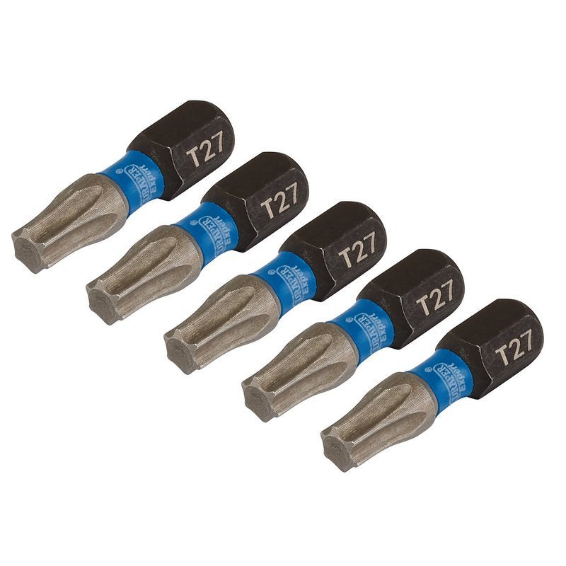 Draper Expert TX-STAR Impact Screwdriver Bits, T27 x 25mm, 1/4" Hex (Pack of 5) Main Image