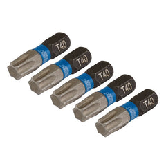 Draper Expert TX-STAR Impact Screwdriver Bits, T40 x 25mm, 1/4" Hex (Pack of 5) Main Image