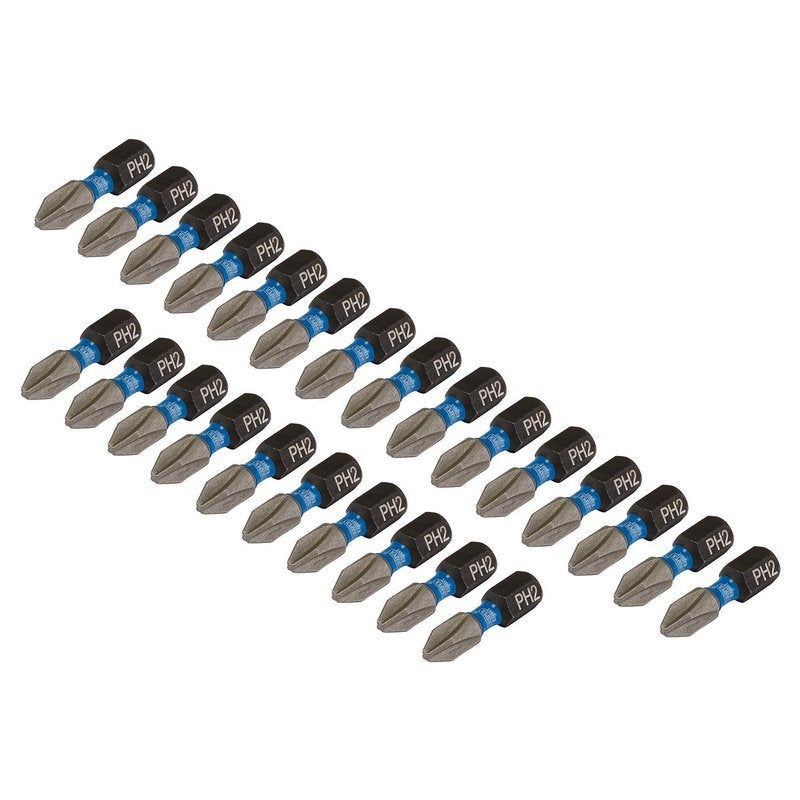 Draper Expert Cross Slot/PH Type Impact Screwdriver Bits, No.2 x 25mm, 1/4" Hex (Pack of 25) Main Image