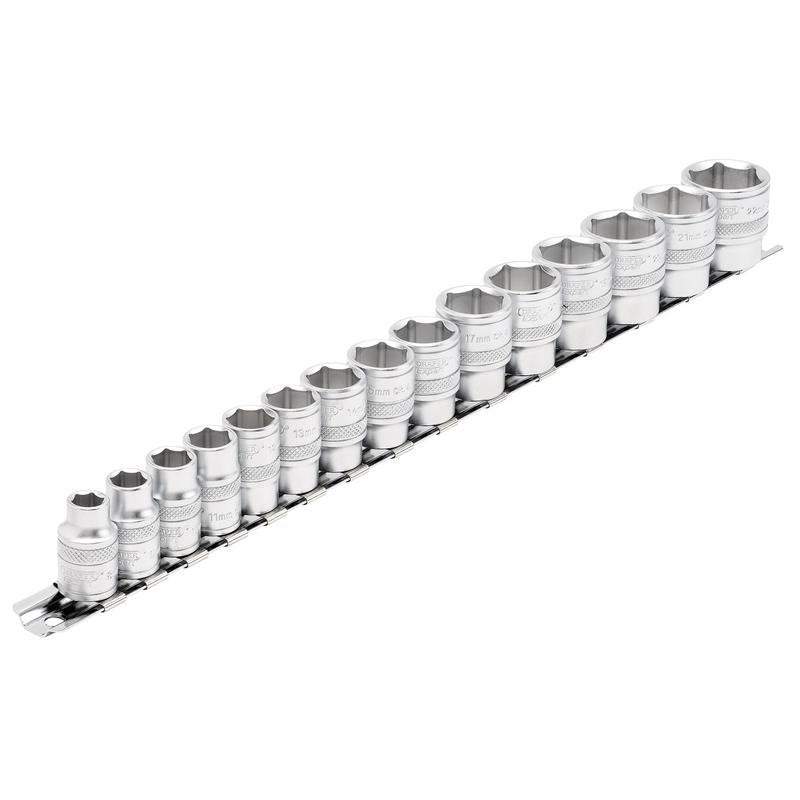 Draper Expert Metric Socket Set on a Metal Rail, 3/8" Sq. Dr. (15 Piece) Main Image