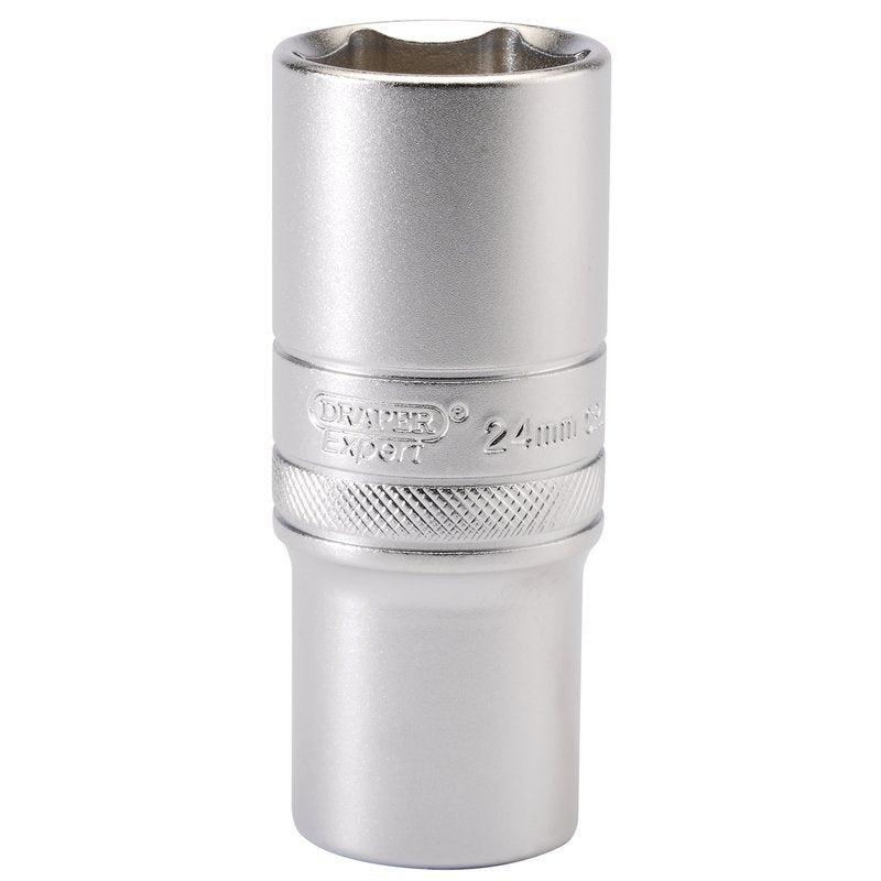 6 Point Metric Deep Socket, 1/2" Sq. Dr., 24mm Main Image