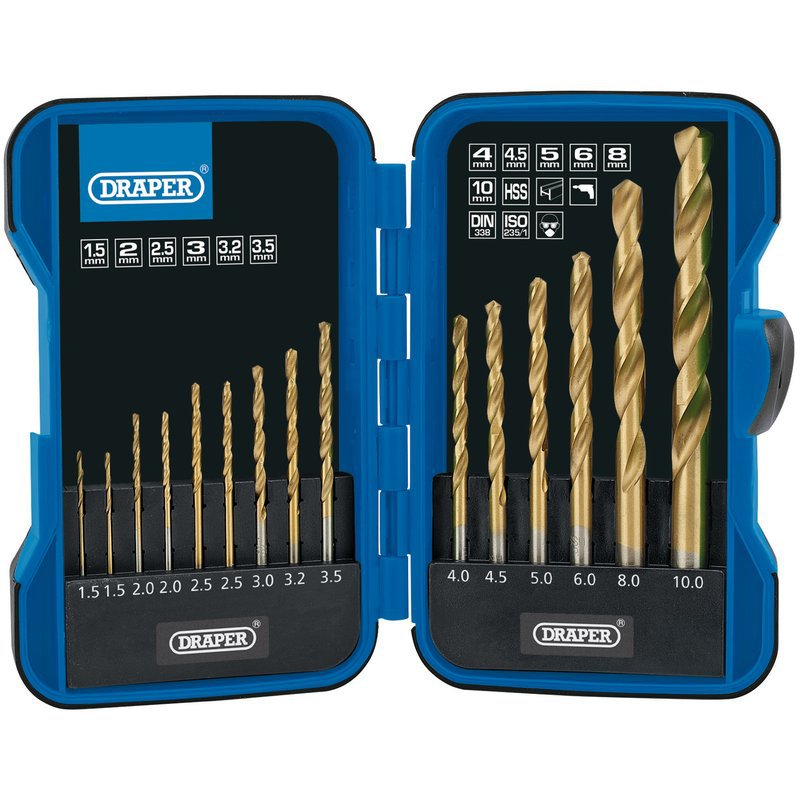 HSS Titanium Nitride Coated Drill Bit Set (15 Piece) Main Image