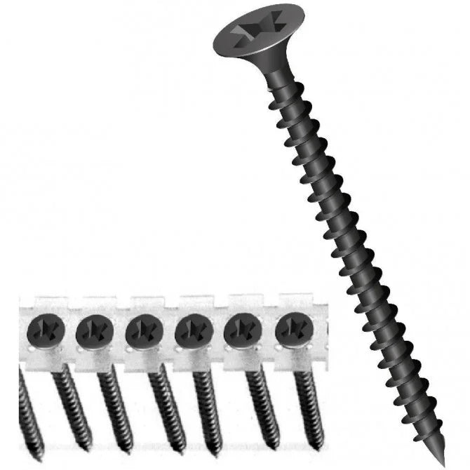 3.5 x 25 Reisser Collated Drywall Screws Black Pack 1000