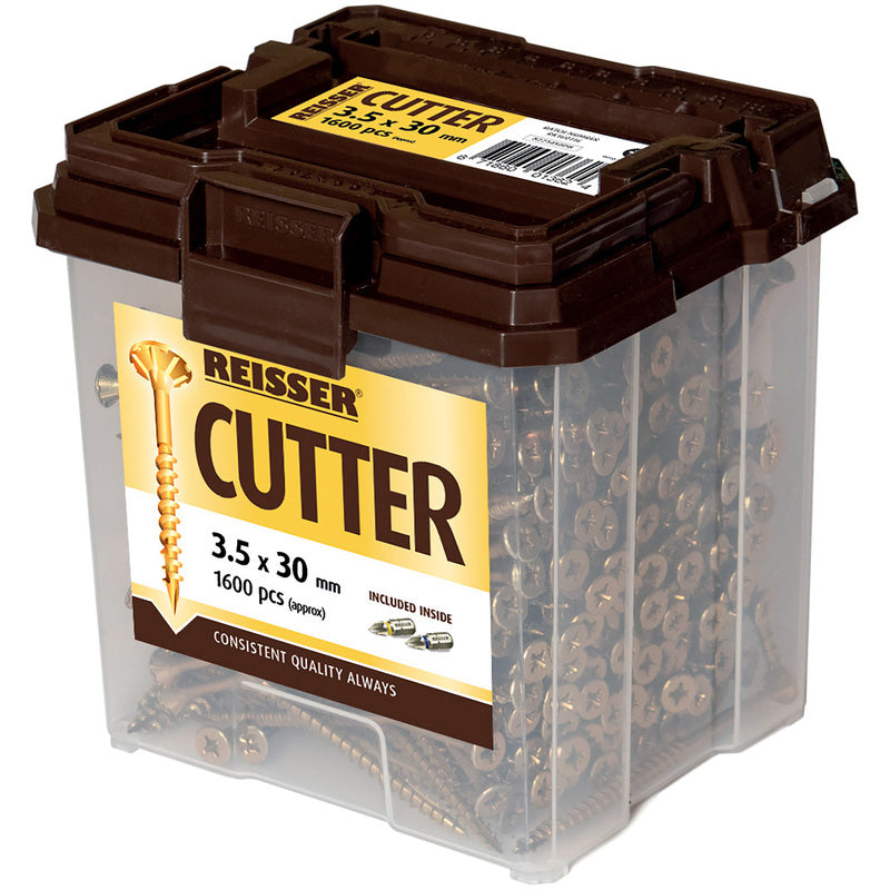 Reisser Cutter 3.5 x 30 Pozi Woodscrew Box of 200