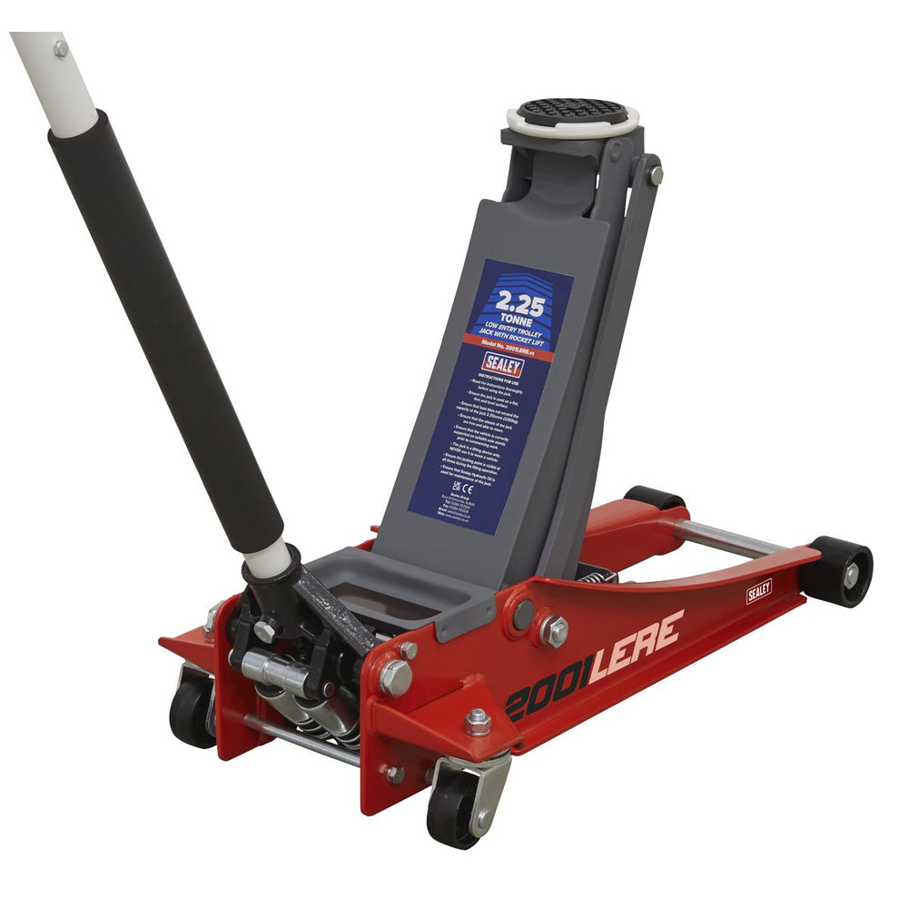 Sealey Trolley Jack 2tonne Low Entry Rocket Lift Red Main Image