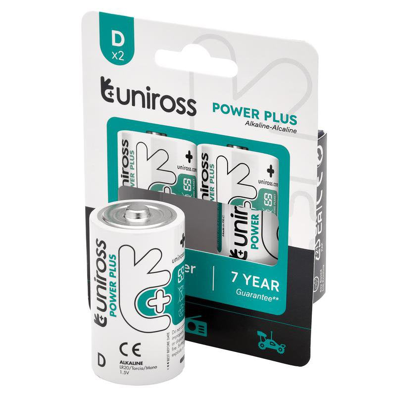 Uniross LR20 D Power Plus Alkaline Batteries (Pack of 2) Main Image