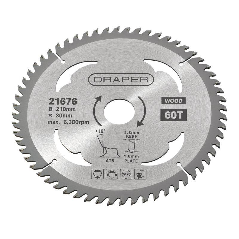 TCT Circular Saw Blade for Wood, 210 x 30mm, 60T Main Image