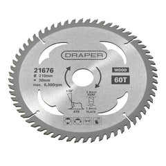 TCT Circular Saw Blade for Wood, 210 x 30mm, 60T Main Image