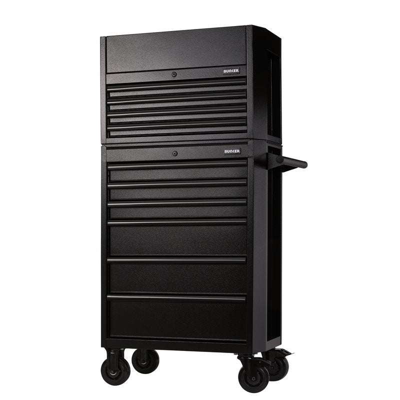 BUNKER 10 Drawer Combined Roller Cabinet and Tool Chest, 26", Black Main Image