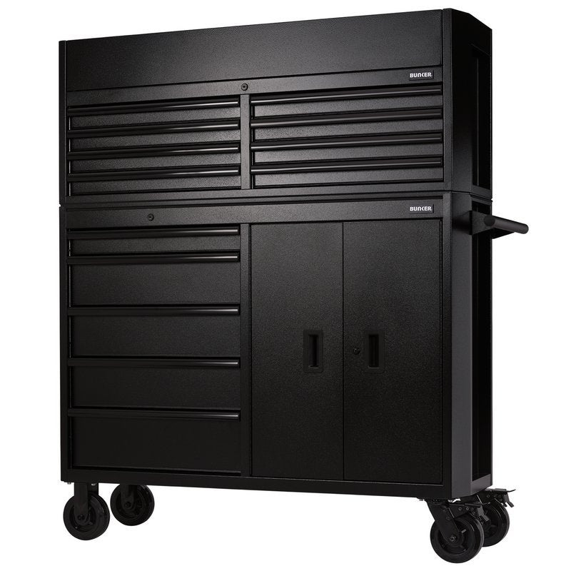 BUNKER 13 Drawer Combined Roller Cabinet and Tool Chest, 52", Black Main Image