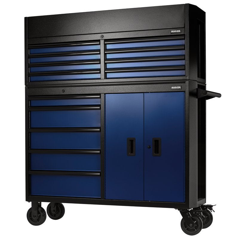 BUNKER 13 Drawer Combined Roller Cabinet and Tool Chest, 52", Blue Main Image