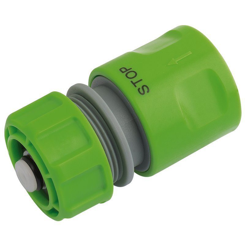 Garden Hose Connector with Water Stop Feature, 1/2" Main Image