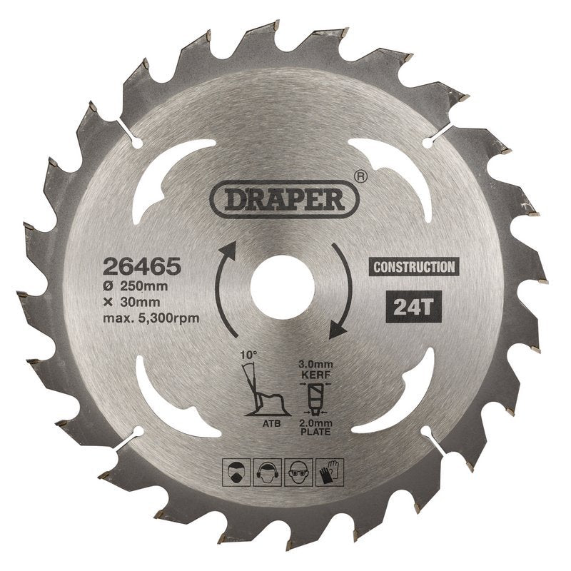 TCT Construction Circular Saw Blade, 250 x 30mm, 24T Main Image