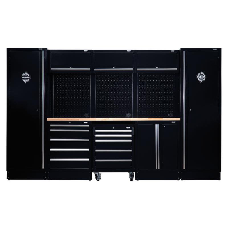 BUNKER 16 Piece Modular Storage Combo with Hardwood Worktop, 3240mm Main Image