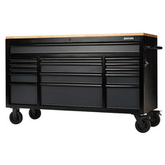 BUNKER 15 Drawer Workbench Roller Tool Cabinet, 61", Grey Main Image