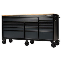 BUNKER 15 Drawer Workbench Roller Tool Cabinet, 72", Grey Main Image