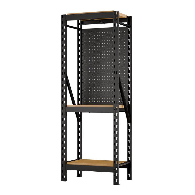BUNKER 17 Piece Modular 3 Tier Racking with Hardwood Shelving and Pegboards, 750mm Main Image