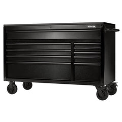 BUNKER 10 Drawer Workbench Roller Tool Cabinet with Black Stainless Steel Worktop, 56" Main Image
