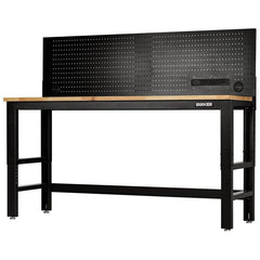 BUNKER Workbench with Hardwood Worktop and Power Pegboard, 1830mm Main Image