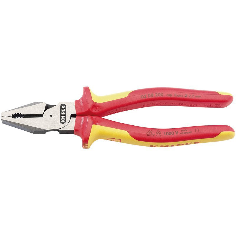KNIPEX 02 08 200UKSBE VDE Fully Insulated High Leverage Combination Pliers, 200mm Main Image