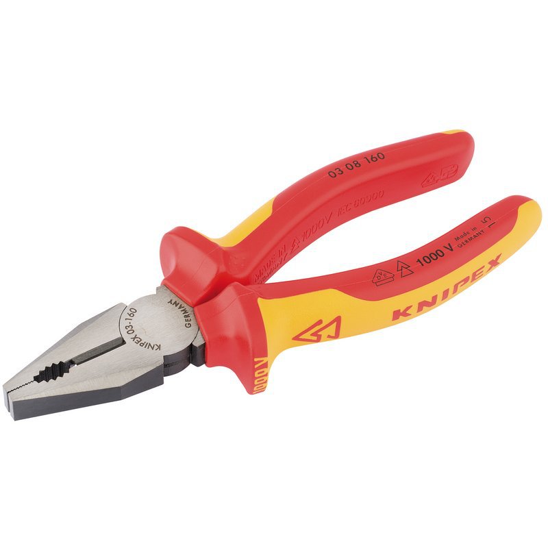 KNIPEX 03 08 160UKSBE VDE Fully Insulated Combination Pliers, 160mm Main Image