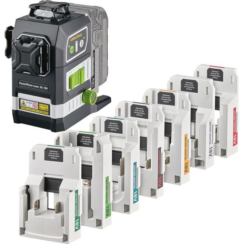Laserliner 036.380-1 PowerPlane-Laser 3G Multi-18V Set Three-Dimensional Green Laser Main Image