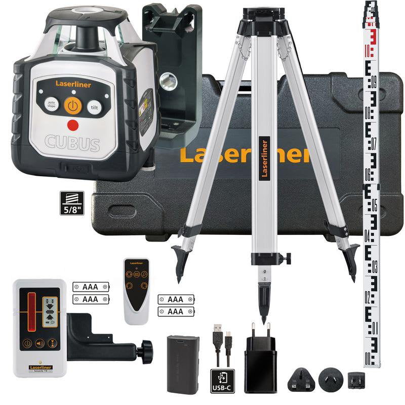 Laserliner 052.325A Cubus 110 S Set Fully Automatic Rotating Laser, 150cm Main Image