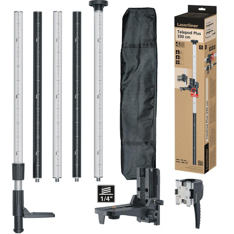 Laserliner 090.122E TelePod Plus Telescopic Tripod, 330cm Main Image