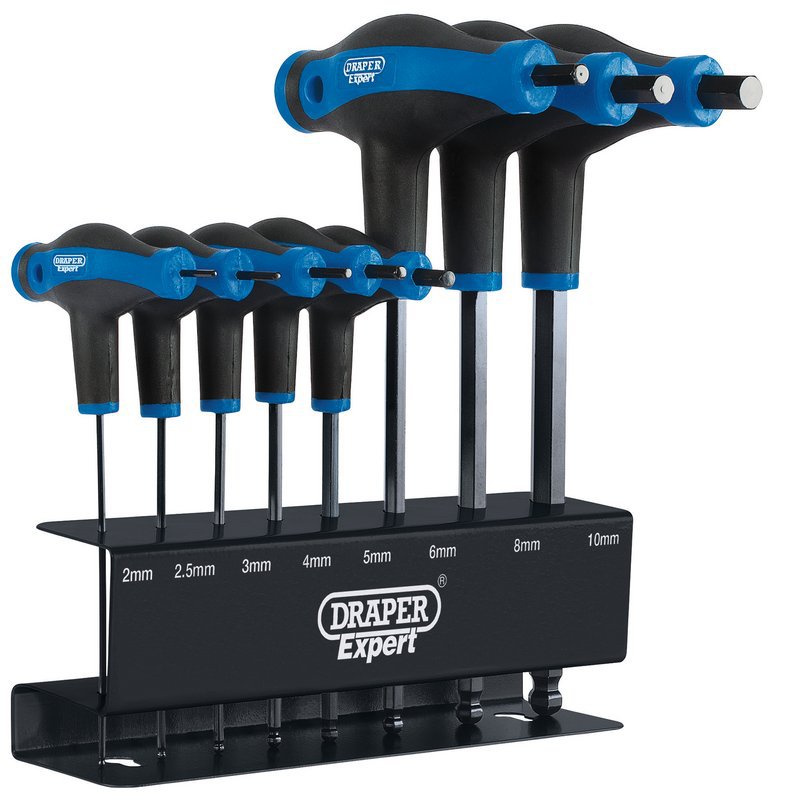 Draper Expert Soft Grip Metric Hex & Ball End T-Handle Key Set (8 Piece) Main Image
