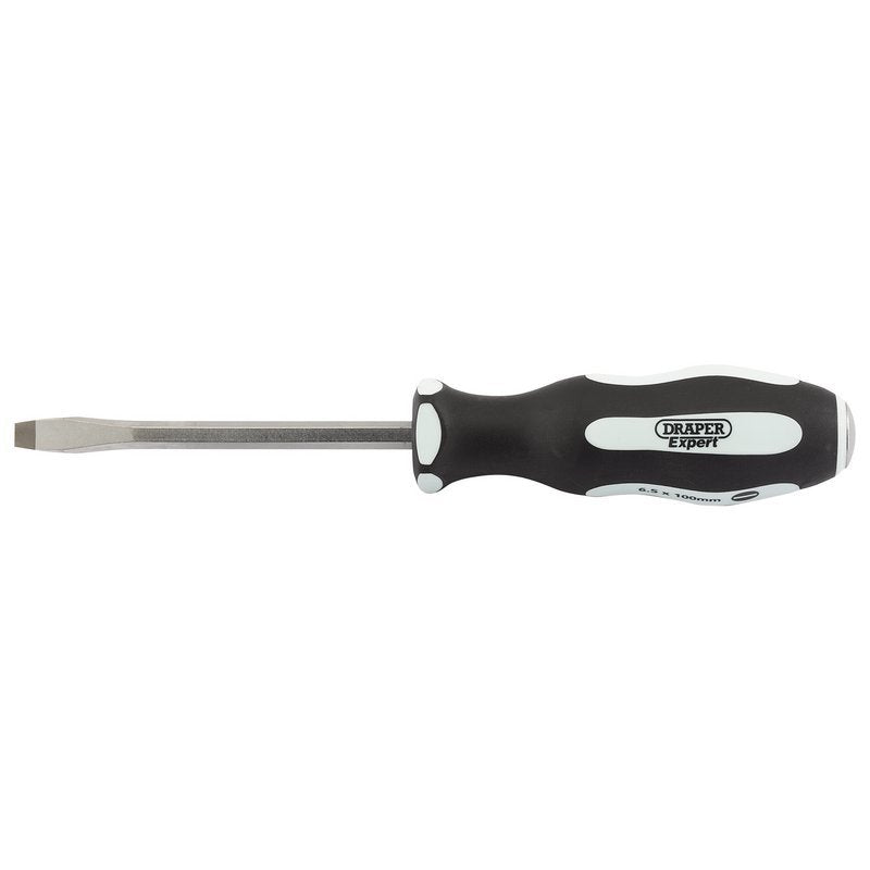 'Pound Thru' Plain Slot Soft Grip Screwdriver, 6.5 x 100mm Main Image