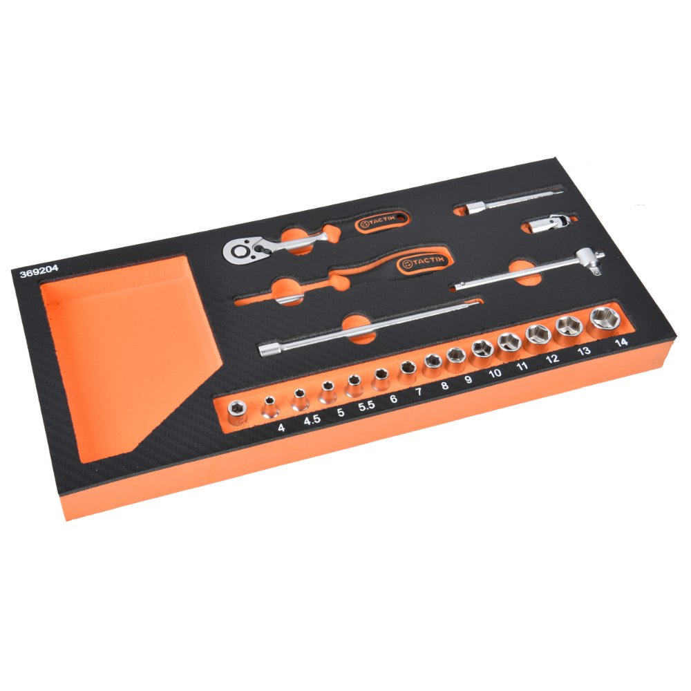 Tactix 20pc 1/4 Inch Dr Socket Set In Eva Insert Tray Suitable For TAC326024 Main Image