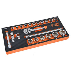 Tactix 22pc 1/2 Inch Dr Socket Set In Eva Insert Tray Suitable For TAC326024 Main Image