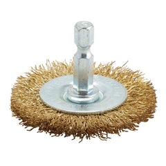Brassed Steel Crimped Wire Wheel Brush, 50mm Main Image