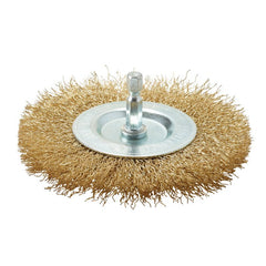Brassed Steel Crimped Wire Wheel Brush, 100mm Main Image
