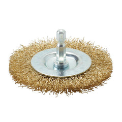 Brassed Steel Crimped Wire Wheel Brush, 75mm Main Image