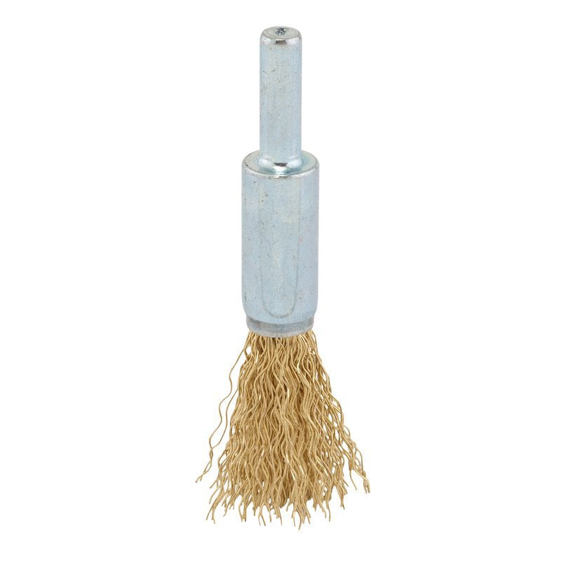 Brassed Steel Crimped Decarb Brush, 13mm Main Image