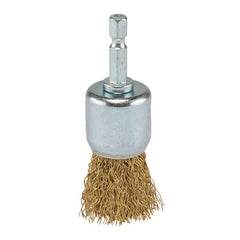 Brassed Steel Crimped Wire End Brush, 25mm Main Image