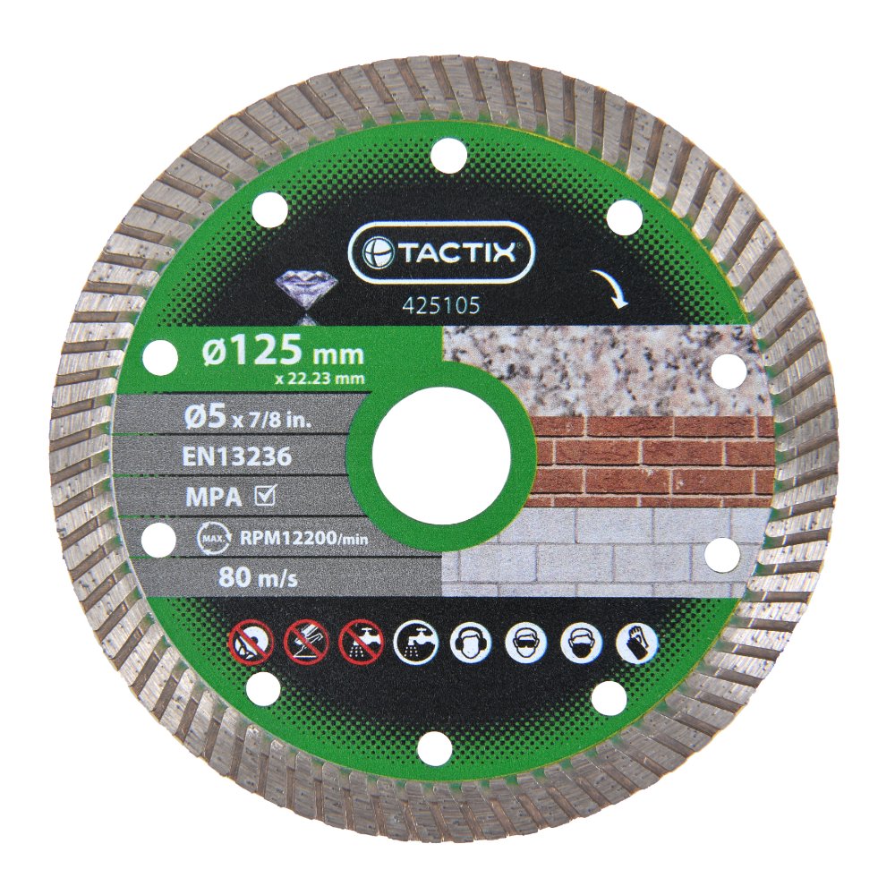 Tactix Pro Grade Hard Material Turbo Diamond Blade 230mm x 1.6mm Main Image