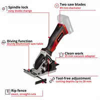 Einhell PXC 18V 89mm Mini Cordless Circular Saw Skin