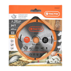 Tactix Circular Saw Blade For Wood Yg8 Tct Carbide Tip 180mm x 20mm 24T Main Image
